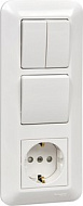 Блок Systeme Electric СП Blanca / Прима розетка с заземл. + 1-кл. + 2-кл. выкл. 16 А 250 В