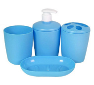 Набор для ванной комнаты Berossi Aqua, голубая лагуна, пластик, 4 предмета