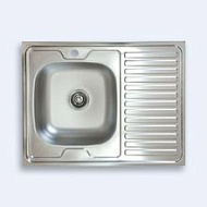 Мойка кухонная Vladiks 60*80, левая, прямоугольная, накладная,нерж, б/сифона 0,4 800*600*130мм