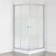 Душевое ограждение Comforty 35М прозрачное стекло, с рисунком мозаика, с поддоном, 900*900*1925мм