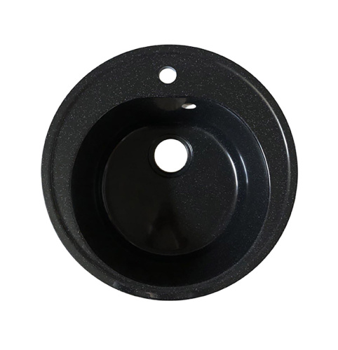 AG7C1 Мойка AGATA черная кварцевая круглая глянцевая 500х180 мм