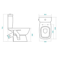 1WH302408 Унитаз-компакт Santek Нео Лайт, белый, 2 режима, дюропласт