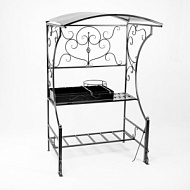 Мангал «Классика», 120×210×40 см, с подставкой под казан, с крышей-навесом
