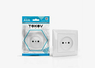 1909897 Розетка 1-м СП AVA 16А IP20 без заземл.без защ.шторок в сборе бел.TOKOVLIGHT TKL-AV-R1F-C01