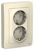 1210308 Розетка 2-м СП BLANCA 16А 250В без шторок с заземл. молоч. SchE BLNRS001022