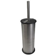 Ерш для унитаза напольный из нержавеющей стали круглый с полоской