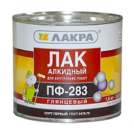 Лак алкидный ПФ-283 Лакра, 1,8кг, бесцветный глянцевый