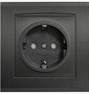 1991088 Розетка 1-м СП Бриллиант 16А IP20 с заземл. защ. шторки в сборе графит Universal 7947632-Gr
