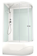 Душевая кабина Domani-Spa Delight Slim 128 L high 1200*800*2180 без электрики, высокий поддон, белая