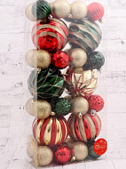 4941751 Ёлочные игрушки «Новогодний маскарад», шары новогодние, набор 38 шт