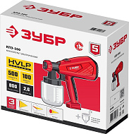 КПЭ-500 Краскопульт электрический ЗУБР,HVLP, 0.8л, 0-800мл/мин, вязкость краски 100 Din/сек