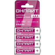 Элемент питания алкалиновый 90 634 OBT-01 LR03-SHBP4 (уп.4шт) ОНЛАЙТ