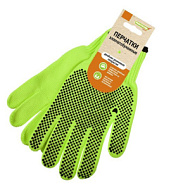 Перчатки акриловые утепленные ПВХ 'Микроточка' зеленые 'Praktische Home' G-141-2