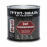 Грунт-эмаль по ржавчине 3 в 1 графитовая DALI 0.75л черный