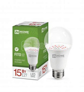 1586912 Лампа светодиодная LED-A60-FITO 15Вт A60 грушевидная E27 230В для растений IN HOME 4690612036502