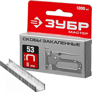 31625-08 Скобы ЗУБР для степлера тонкие тип 53, 8 мм,1000 шт