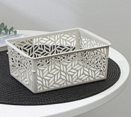 9542352 Корзинка для хранения без крышки Linden, 1,4 л, 19×14×7,5 см, светло-серый