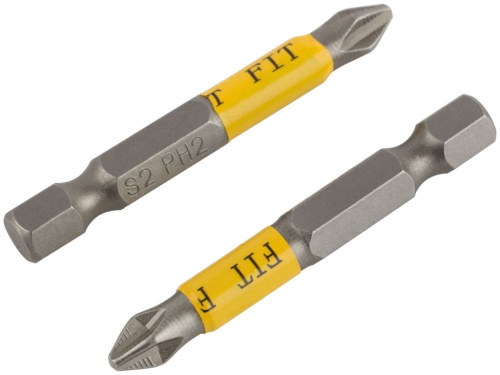 57481 Биты кованые ударные, сталь S2, односторонние  50 мм PH2, Профи 2 шт., блистер