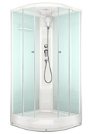 Душевая кабина DOMANI-SPA Delight Slim 88,низ.под.белая панель,сатин матир.стекло,Б/Э,800*2180*800мм