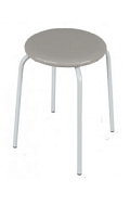 Табурет круглый "Пенек легкий" серый до 150 кг, d=32 см, h=46 см/d=18 мм/4