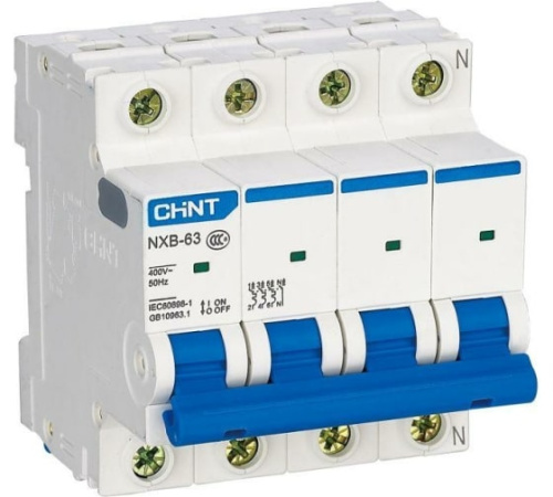Выключатель автоматический модульный CHINT 4п C 25А 4.5кА NXB-63S (R) 296907