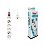 Удлинитель с сетевым фильтром 6х5м BURO с заземл. 10А IP20 600SH-5-W CCA 3х0.75