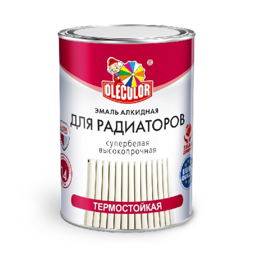 Эмаль для радиаторов отопления OLECOLOR алкидная  белый 0,9кг
