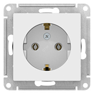 Механизм розетки 1-м СП ATLAS DESIGN с заземл. 16А бел. SchE ATN000143, 1240146