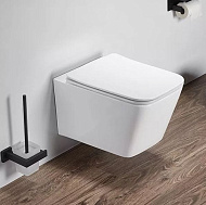 Унитаз подвесной Comforty 106, белый, безободковый ,сиденье дюропласт softclose тонкое, быстросъёмн