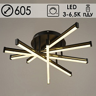 Люстра YT408/5 BK черный LED 5х12W 3000K+6500K ПДУ диммер d605