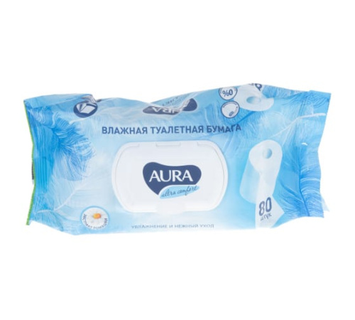 Бумага туалетная влажная AURA ULTRA COMFORT 80шт