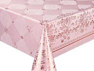 Клеенка металлик на ткани розовая на серебре 0,35мм*1,37м*20м