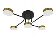Светильник потолочный Мелодия света Черный+бронза 5*60W LED 10кв. м