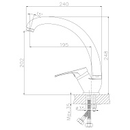 B35-25 Смеситель для кухни Rossinka, хром, высокий излив
