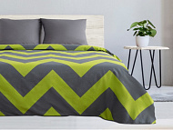 Постельное белье "Этель" 1,5 сп Зеленый шеврон 143*215 см, 150*214 см, 70*70 см 2 шт, поплин  125 г/м2