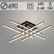 Люстра 1031/6 BK+GD черный/золото 6x12W LED 3000-6000K ПДУ(ИК) диммер d690 h145, 24