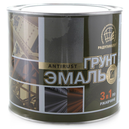 Грунт-эмаль 3 в 1 РАДУГАМАЛЛЕР  серая 1,9кг /12/