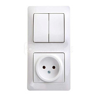 Блок комбинированный GLOSSA розетка + выкл. 2-кл. бел. SchE GSL000172 ,400529