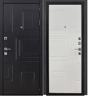 Дверь металлическая 3К КРОНА Черный муар 2050*860 Силк сноу,  правая