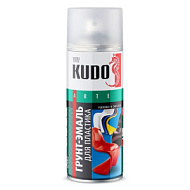 Грунт-эмаль для пластика KUDO, аэрозоль, 520мл, черная KU-6002