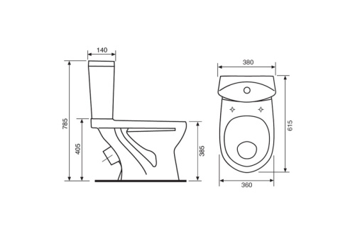 Унитаз-компакт Santeri Ультра, белый, 1 режим, полипропилен