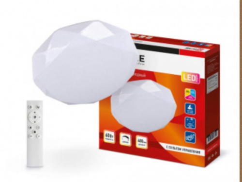 Светильник светодиодный IN HOME Diamond с пультом дистанционным управлением 60Вт 230В 3000-6500К 4800Лм 480х80мм