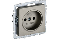 Розетка IEK BRITE РС10-1-0-БрШ 10А без заземл. без защ. шторок шампань BR-R10-10-K37