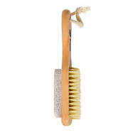 Щетка деревянная, двусторонняя с пемзой, 18 см