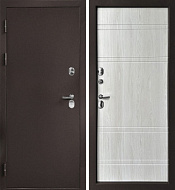 Дверь металлическая ПРОТЕРМА\Изотерма Букле шоколад Астана Эш Уайт 2050*860 мм левая