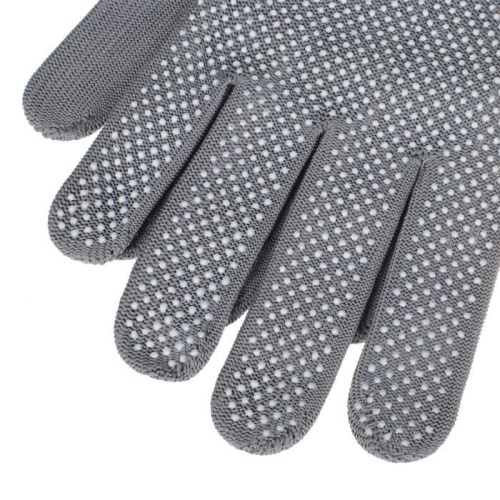 Перчатки нейлон ПВХ `Микроточка` серые 'Praktische Home'