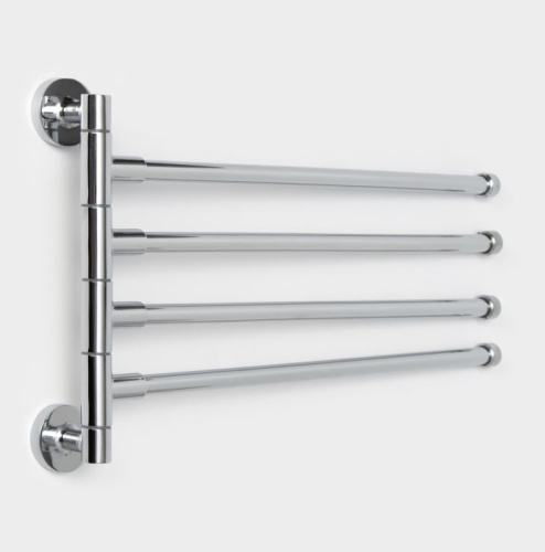Держатель для полотенец с 4-мя поворотными панелями, Accoona A121-4, хром