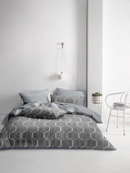 Комплекты постельного белья 1,5 сп н(1)70*70  н(1)50*70 "MiaСона"  Polo grey бязь