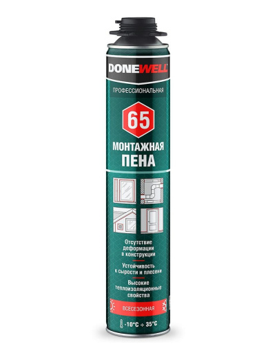Пена монтажная DONEWELL 65 профессиональная всесезонная 1000мл
