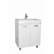 Тумба-умывальник Домино Elen 65 Cube,с раковиной Elen 65, белый, без ящика, 630*820*438 мм